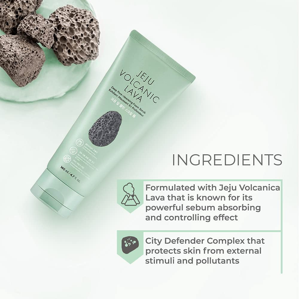 THE FACE SHOP Jeju Volcanic Lava Deep Pore-Cleansing Foam Scrub (4.7 oz)