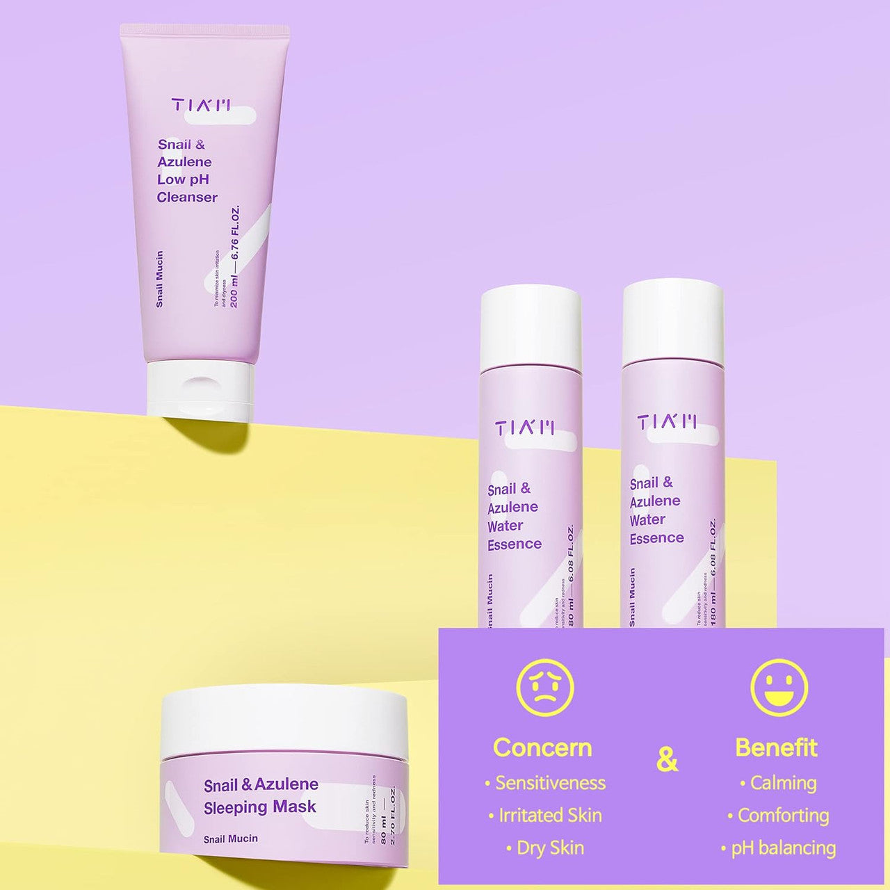 TIAM Snail & Azulene Low pH Cleanser (6.76 oz)