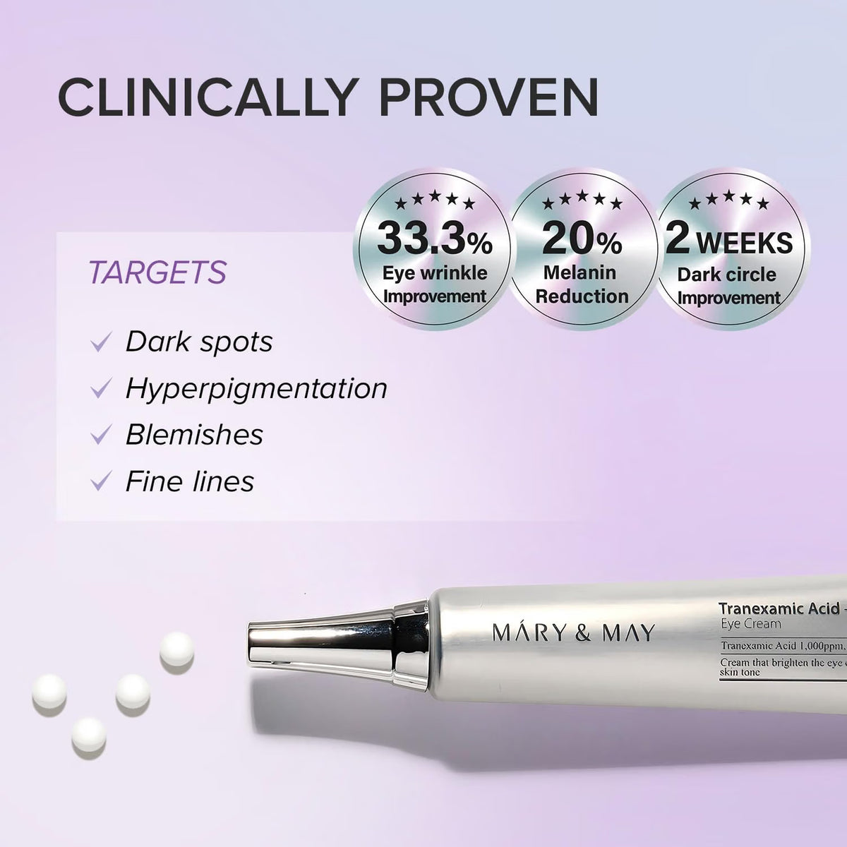 MARY & MAY Tranexamic Acid + Glutathione Eye Cream (Mini)