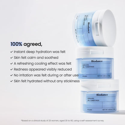 BIODANCE Cera-NOL Gel Toner Pads (60 Pads)