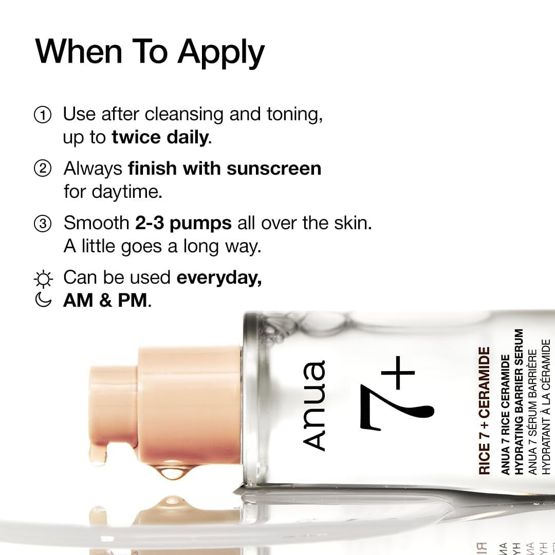 Anua 7 Rice Ceramide Hydrating Barrier Serum (1.69oz)