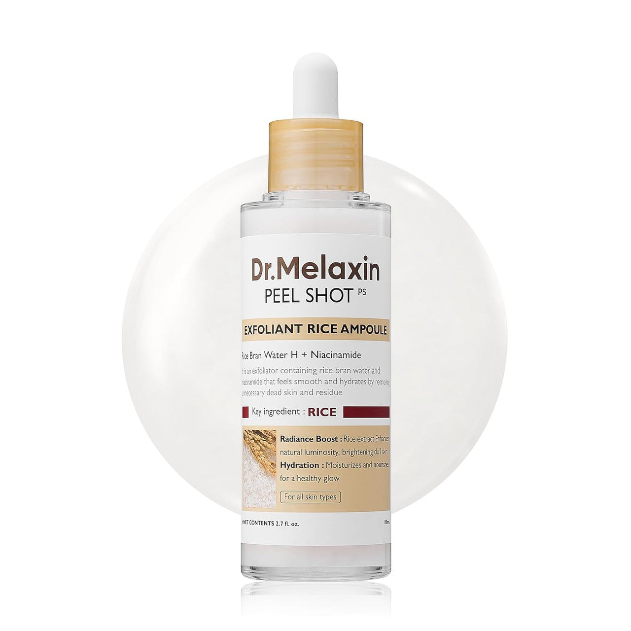 DR. MELAXIN Peel Shot Glow White Rice Peeling Ampoule (80ml)
