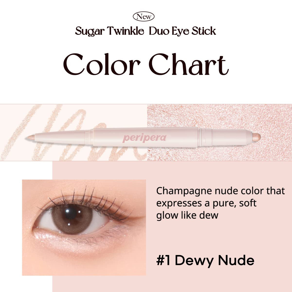 [PERIPERA] Sugar Twinkle Duo Eye Stick (01 DEWY NUDE)