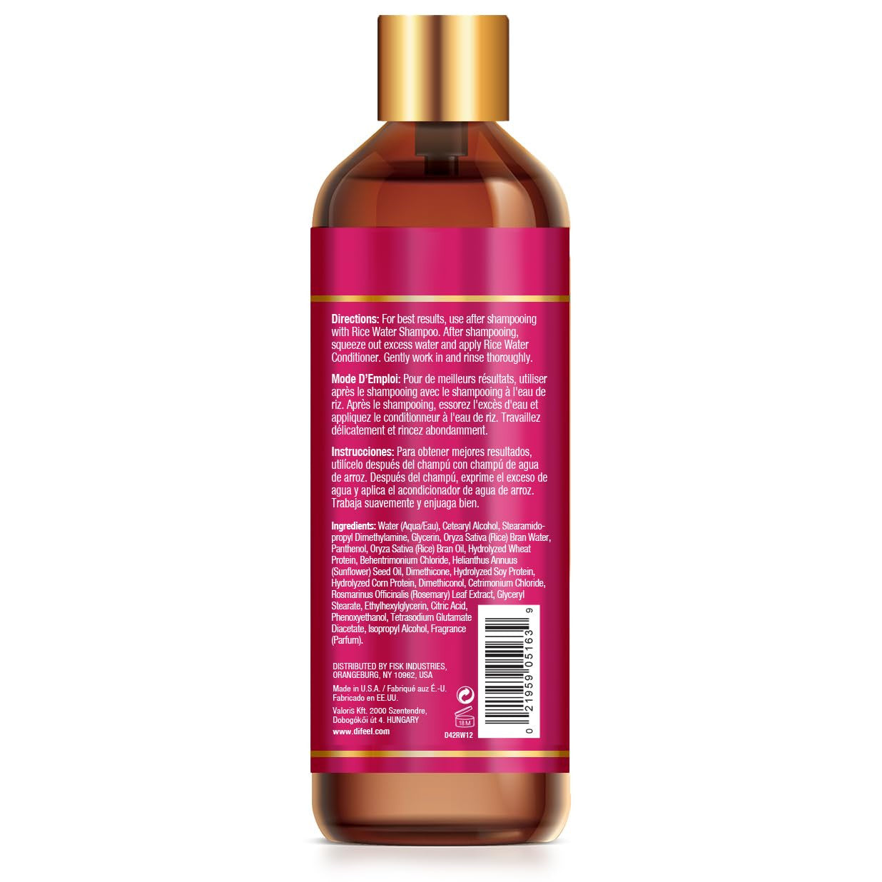 Difeel Rice Water Strengthening  Conditioner (12 oz)