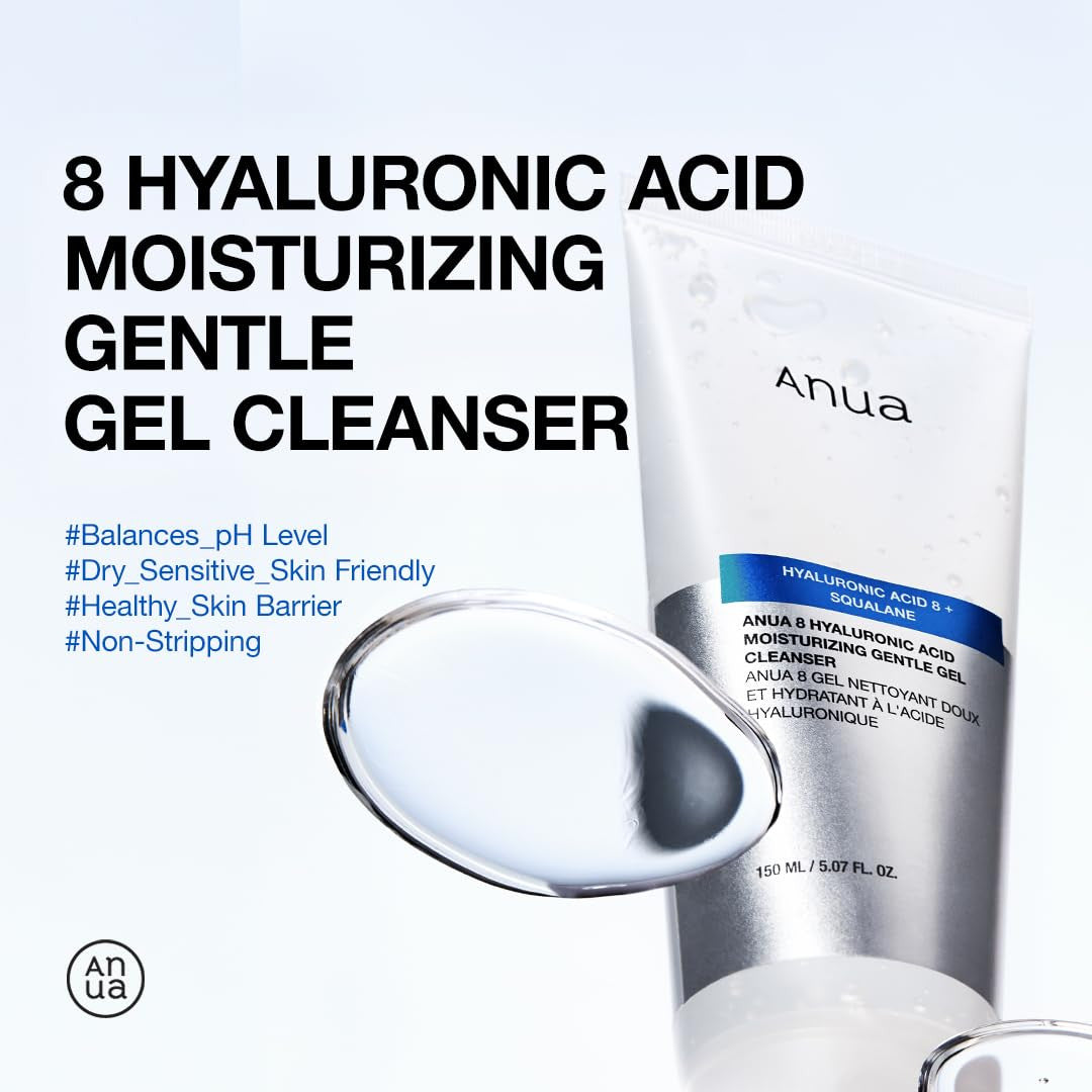 Anua 8 Hyaluronic Acid Moisturizing Gentle Gel Cleanser (5.07oz)