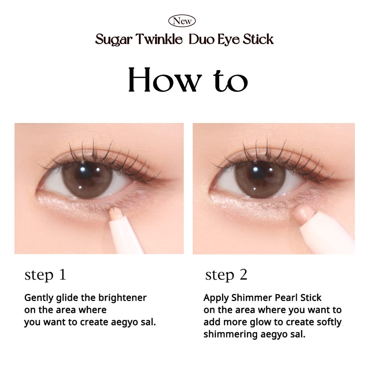 [PERIPERA] Sugar Twinkle Duo Eye Stick (01 DEWY NUDE)