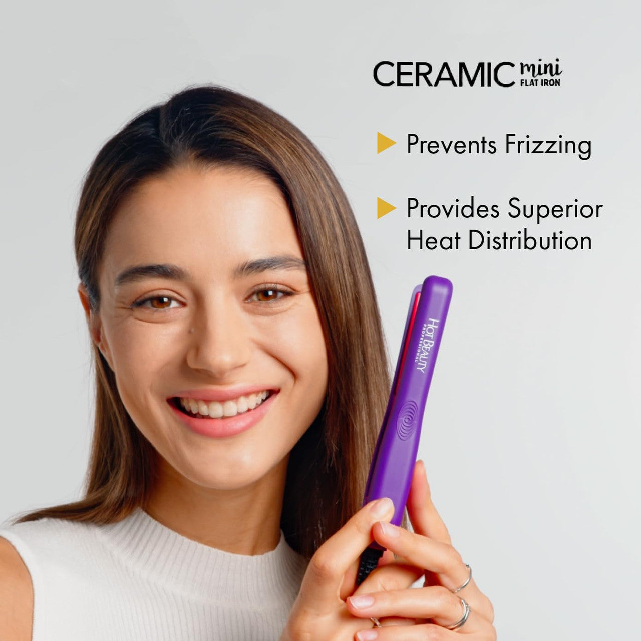 Hot Beauty Professional Ceramic Mini Flat Iron 1/2"