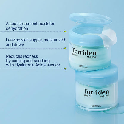 TORRIDEN DIVE-IN Vegan Hyaluronic Acid Toner Pads (80 pads)