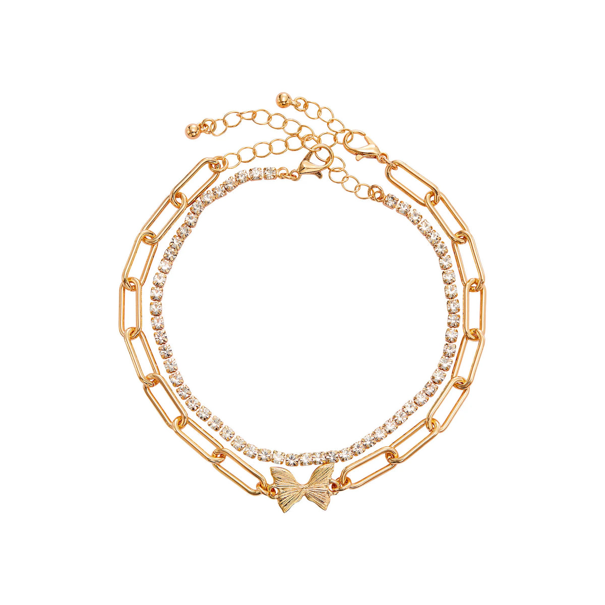 ARRIA 14K Gold Plated & White Gold Fashion Anklet