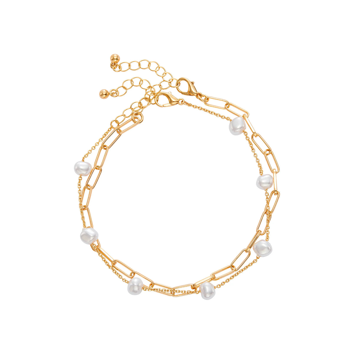 ARRIA 14K Gold Plated & White Gold Fashion Anklet