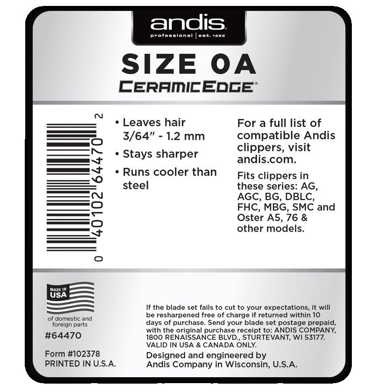 ANDIS Ceramic Edge Detachable Blade