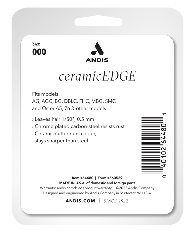 ANDIS CeramicEdge® Detachable Blade, Size 000