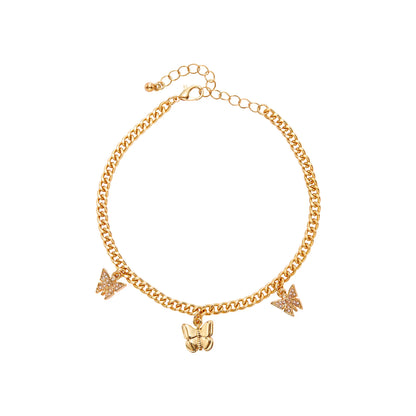 ARRIA 14K Gold Plated & White Gold Fashion Anklet