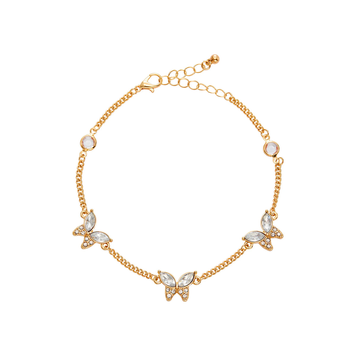 ARRIA 14K Gold Plated & White Gold Fashion Anklet