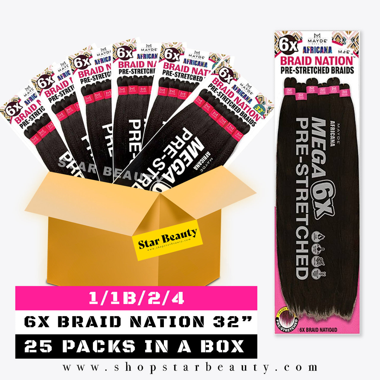 [BOX DEAL] MAYDE 6X Braid Nation 32" (25 packs/box)
