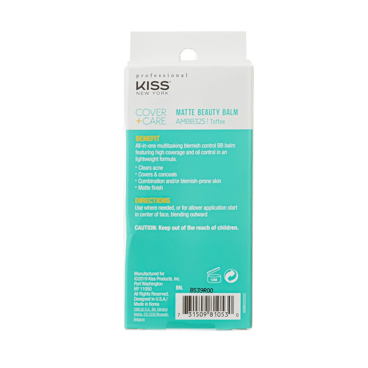 KISS New York Professional Cover + Care Matte BB Balm