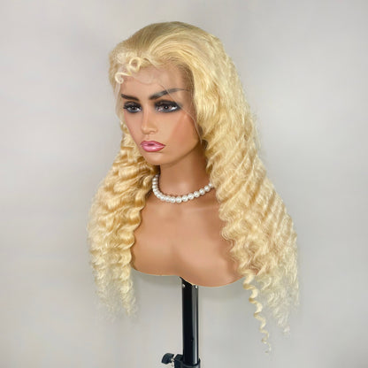 BOMB HAIR 100% Human Hair 13X5 Lace Frontal Wig - Deep Wave (613)