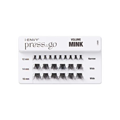KISS i Envy Press & Go Press-On Pre-Glued Lash Clusters – Mink