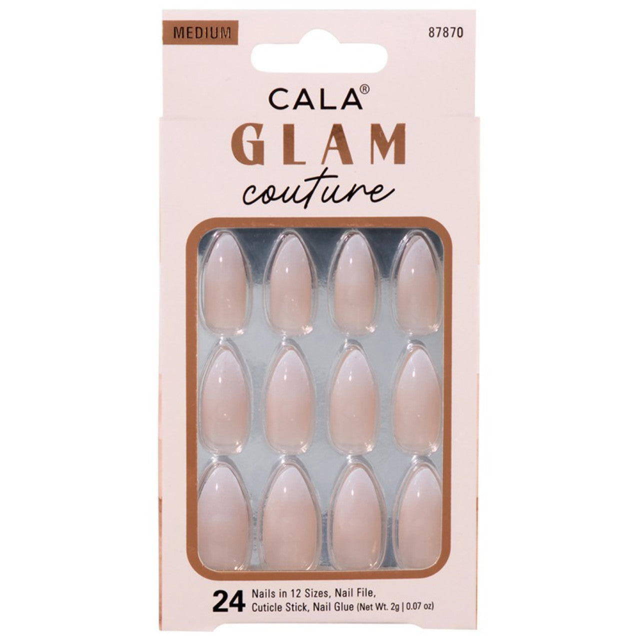 CALA Glam Couture Nail Medium White/Peach