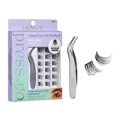 KISS i Envy Press & Go Press-On Pre-Glued Lash Clusters All-In-One Lash Kit