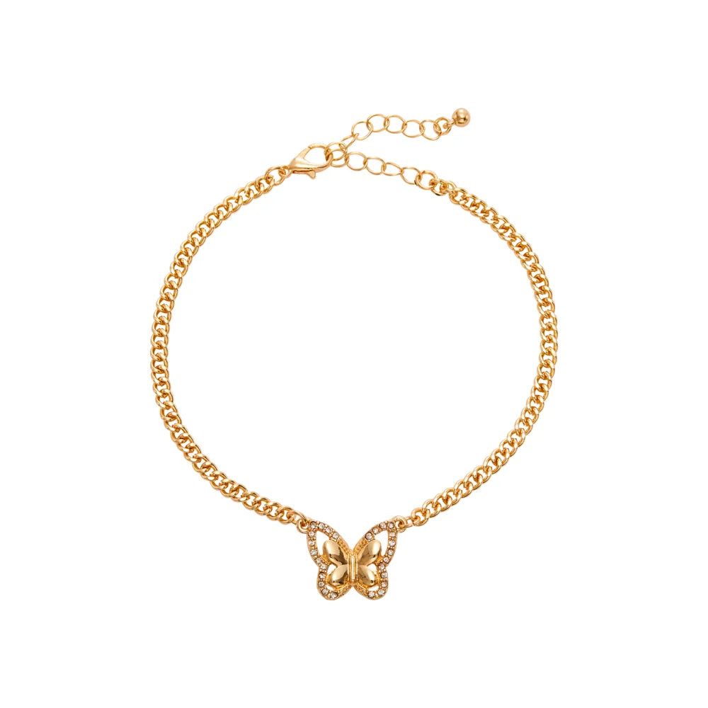 ARRIA 14K Gold Plated & White Gold Fashion Anklet