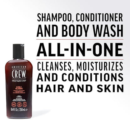 American Crew 3-IN-1 CLASSIC Shampoo, Conditioner and Body Wash (8.4 oz)