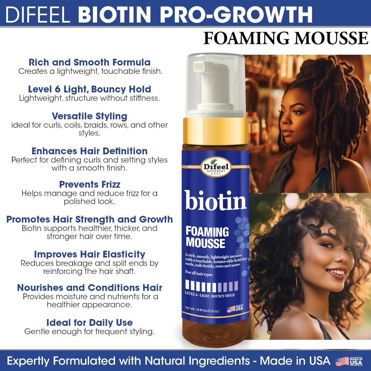 Difeel Biotin Foaming Mousse (8oz)