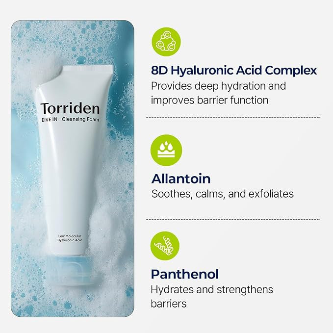 TORRIDEN DIVE IN Low Molecular Hyaluronic Acid Cleansing Foam (5.07 oz)