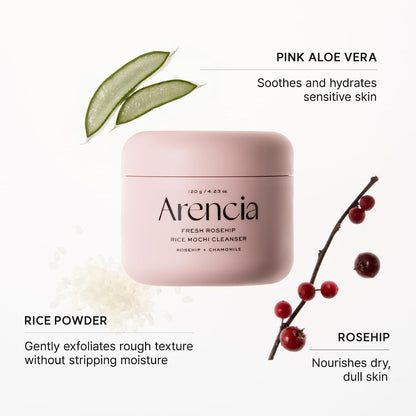 ARENCIA Rosehip Rice Mochi Cleanser (1.76oz)