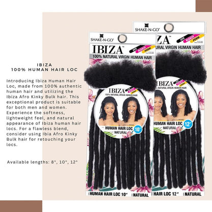 IBIZA 100% Natural Virgin Human Hair Loc (8"- 14")