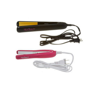 [WHOLESALE] Hot Beauty Ceramic Flat Irons 2-in-1 Combo Value Pack (1" and Mini 1/2") (x 12 )