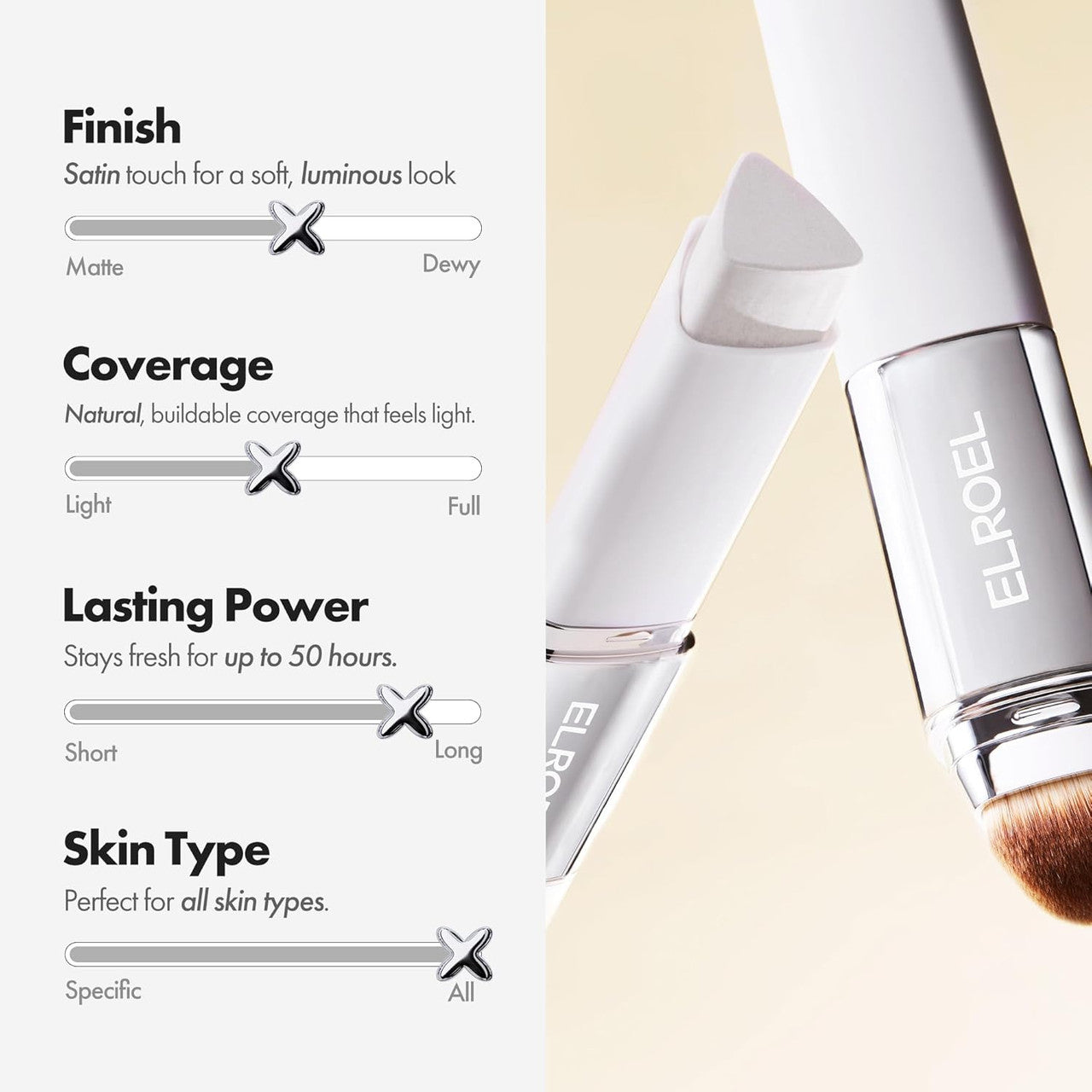 ELROEL Blanc Cover Cream Stick V White  Korean Color-Changing Foundation
