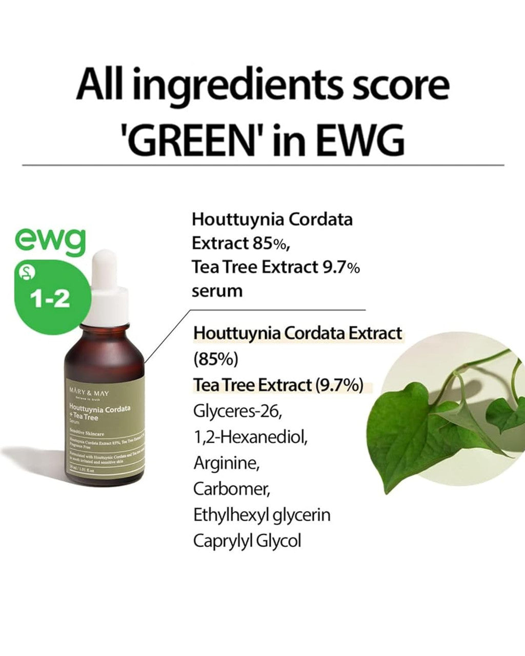 MARY & MAY Houttuynia Cordata Tea Tree Serum (1.01oz)