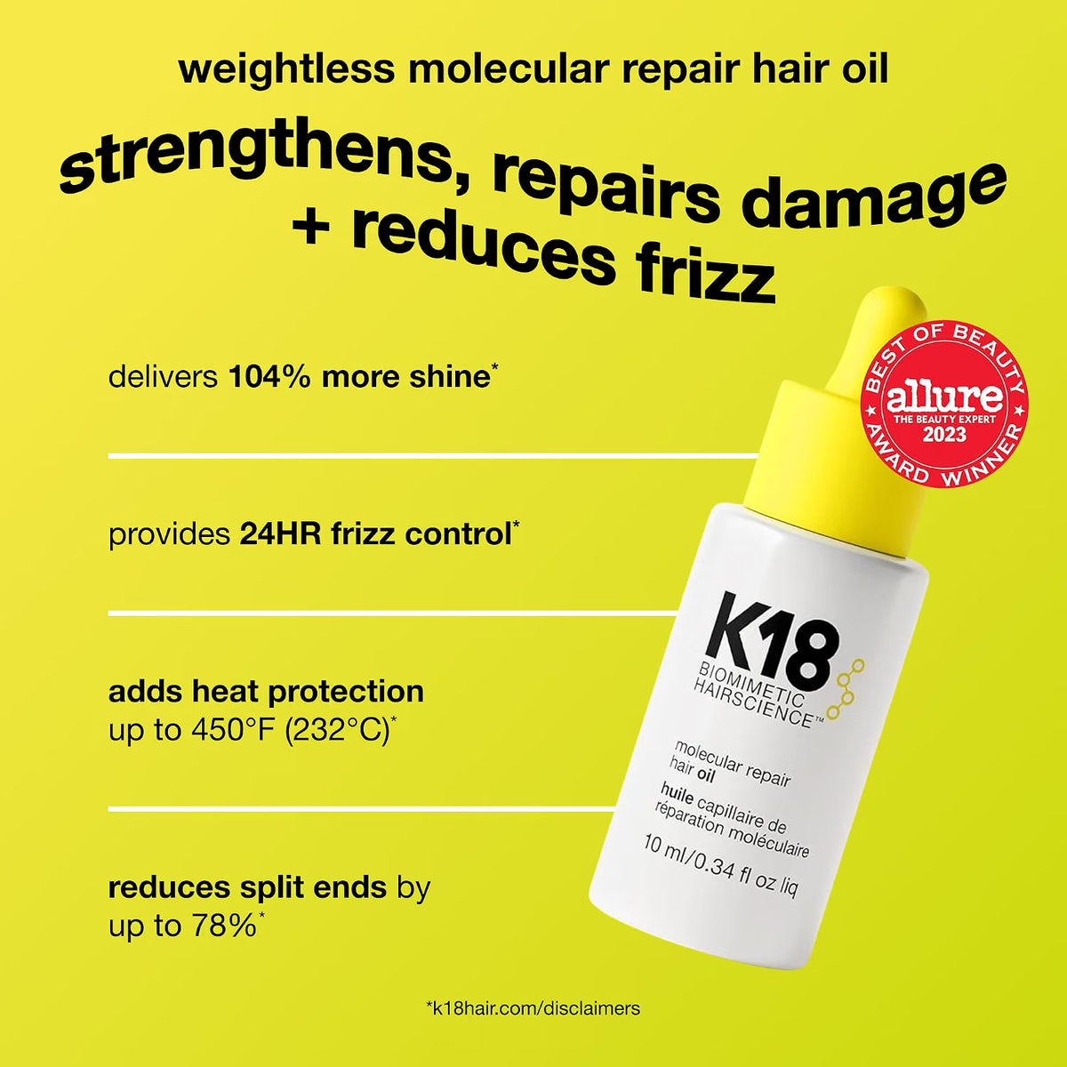 K18 Molecular Repair Hair Oil (0.34oz)