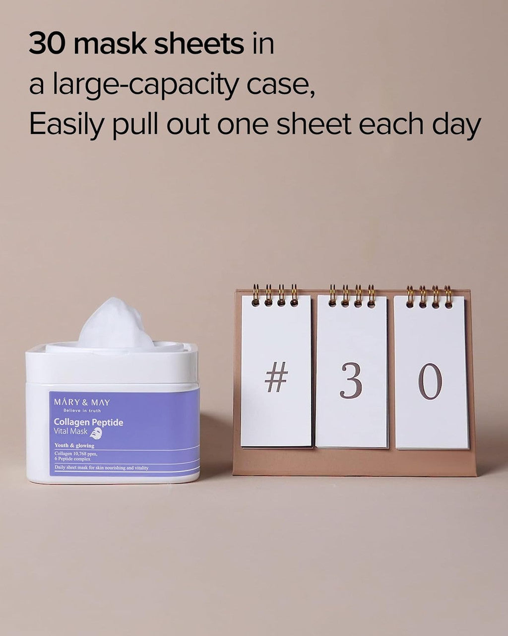 MARY & MAY Collagen Peptide Vital Mask (30Sheets)