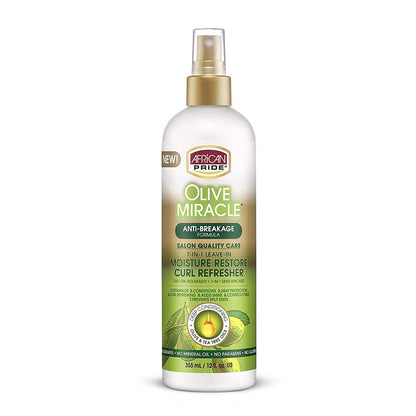 African Pride Olive Miracle 7-IN-1 Leave-In Moisture Restore Hair Curl Refresher