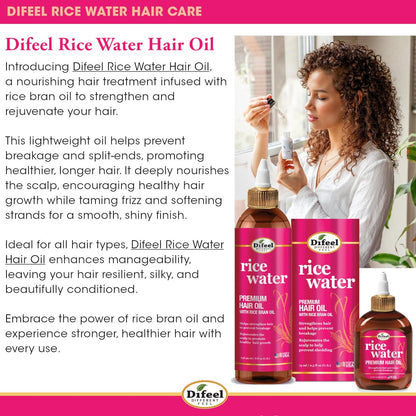 Difeel 99% Natural Premium Hair Oil - Rice Water (2.5 oz)