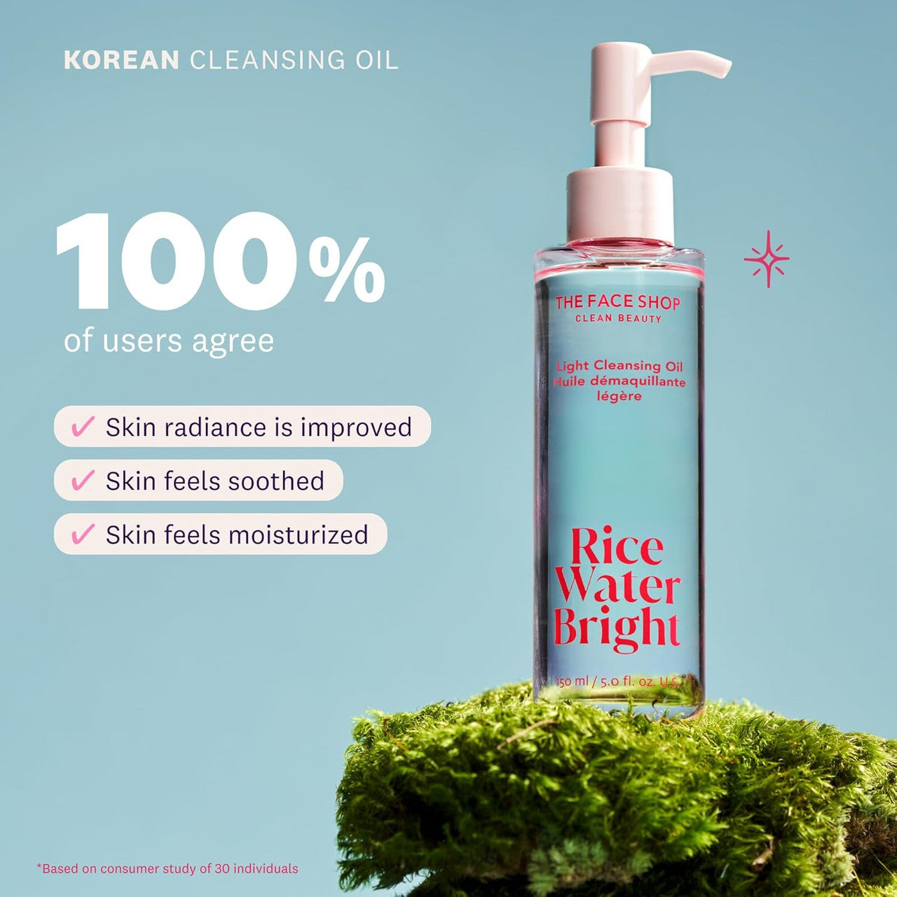 THE FACE SHOP Rice Water Bright Light Cleansing Oil, Vegan (5oz)