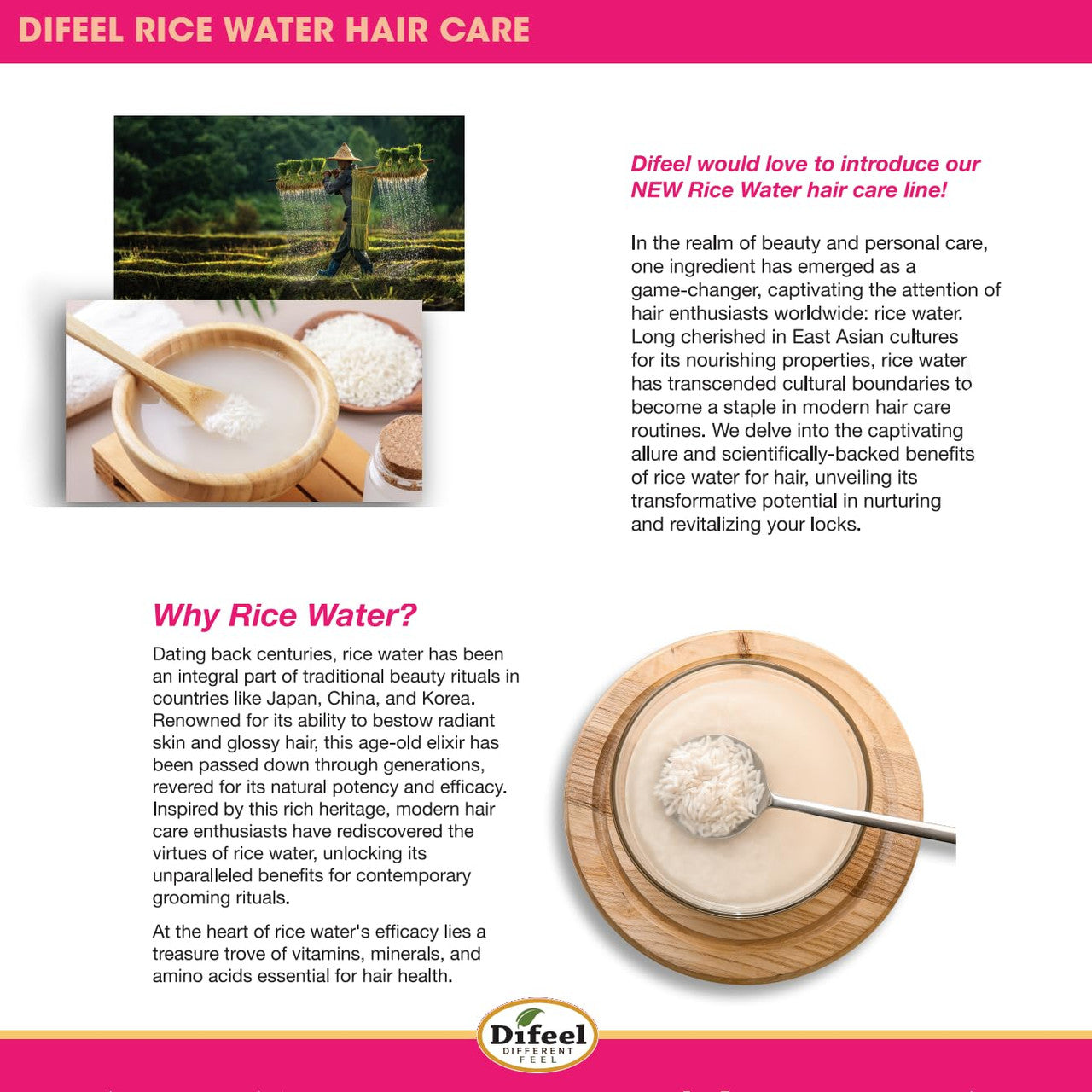 Difeel Rice Water Leave-in Conditioning Spray (8oz)