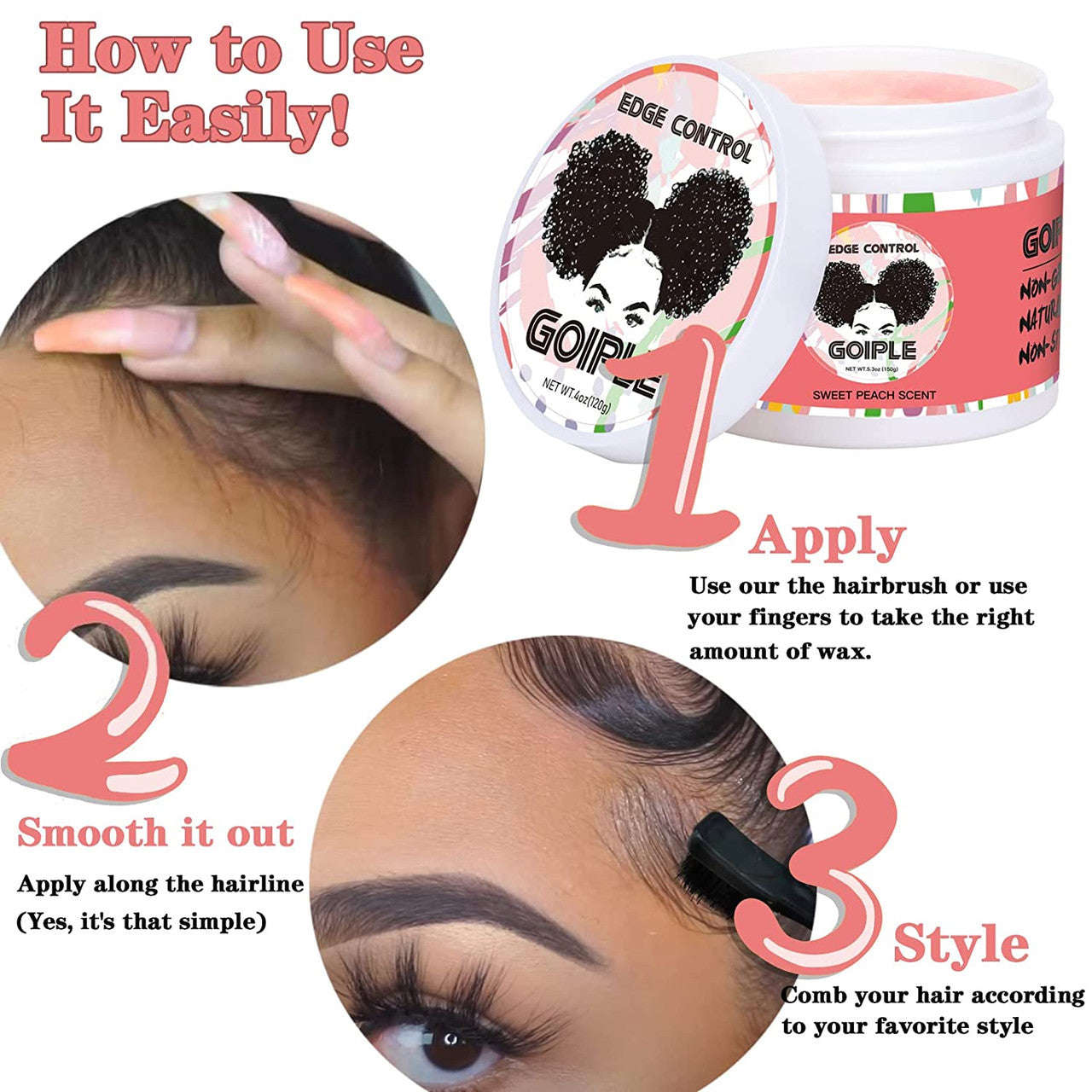 Goiple Edge Control Wax [Sweet Peach]