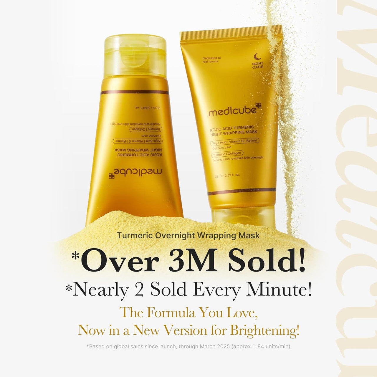 MEDICUBE Kojic Acid Turmeric Overnight Wrapping Peel Off Mask (2.53 oz)