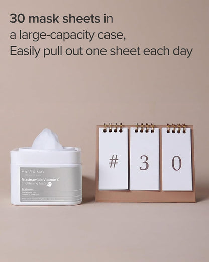 MARY & MAY Niacinamide Vitamin C Mask (30Sheets)