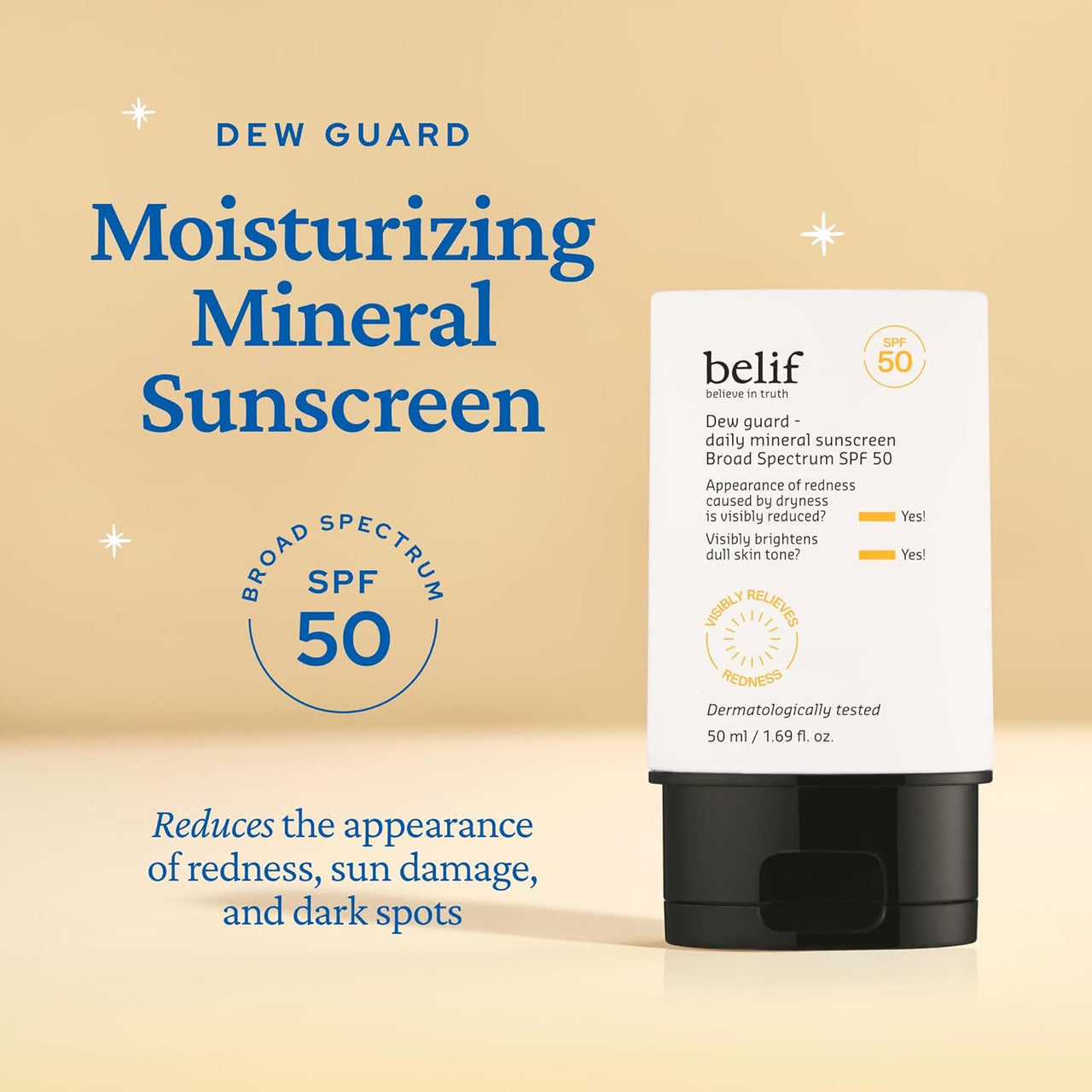 BELIF Dew Guard Daily Mineral Sunscreen SPF 50 (1.69oz)