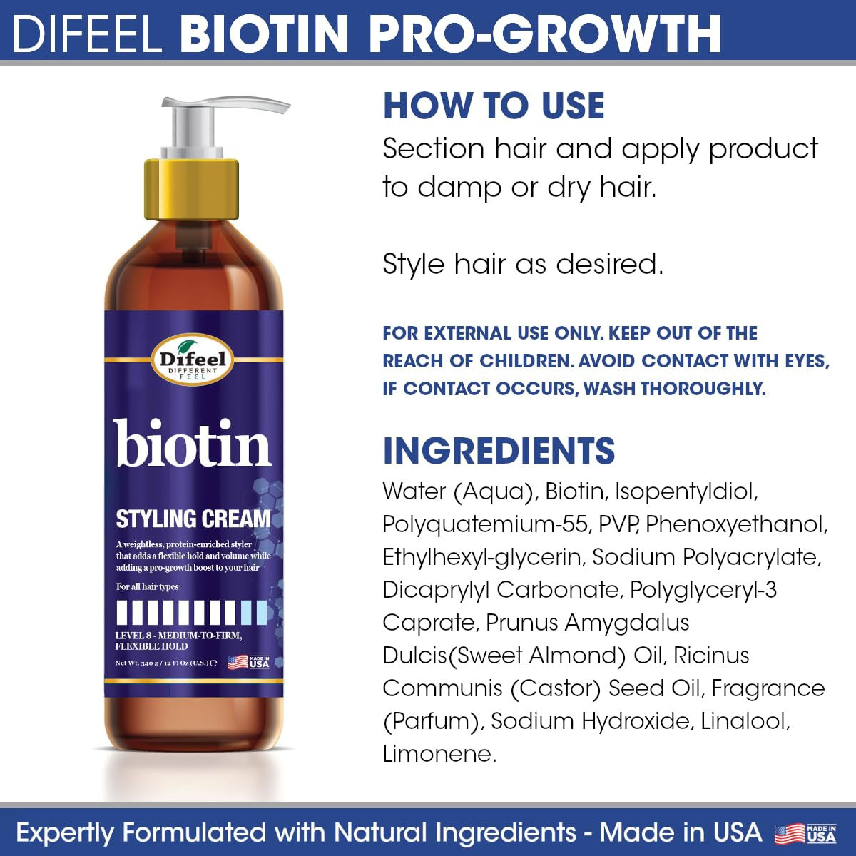 DIFEEL Biotin Styling Cream (12oz)