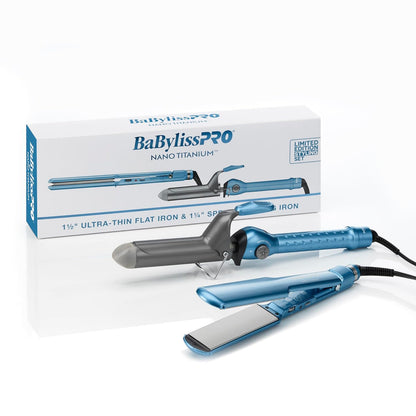 BabylissPRO Nano Titanium Flat Iron 1.5" & Curl Iron 1.25"