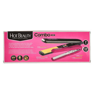 [WHOLESALE] Hot Beauty Ceramic Flat Irons 2-in-1 Combo Value Pack (1" and Mini 1/2") (x 12 )