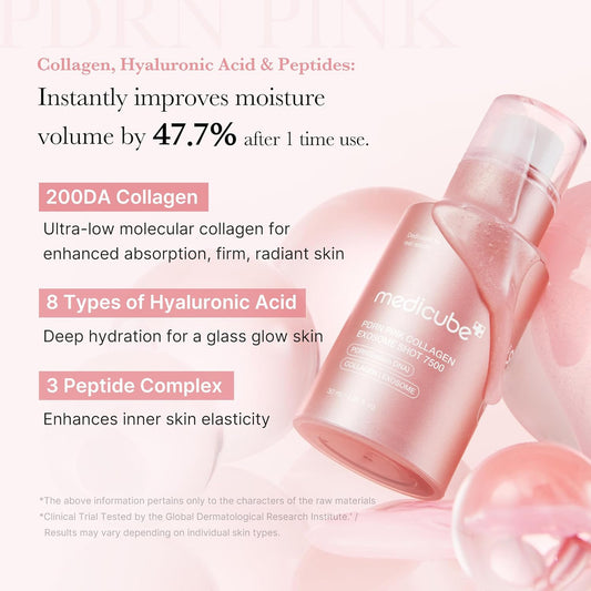MEDICUBE  PDRN Pink Collagen Exosome Shot Serum 7,500 PPM (1.01oz)
