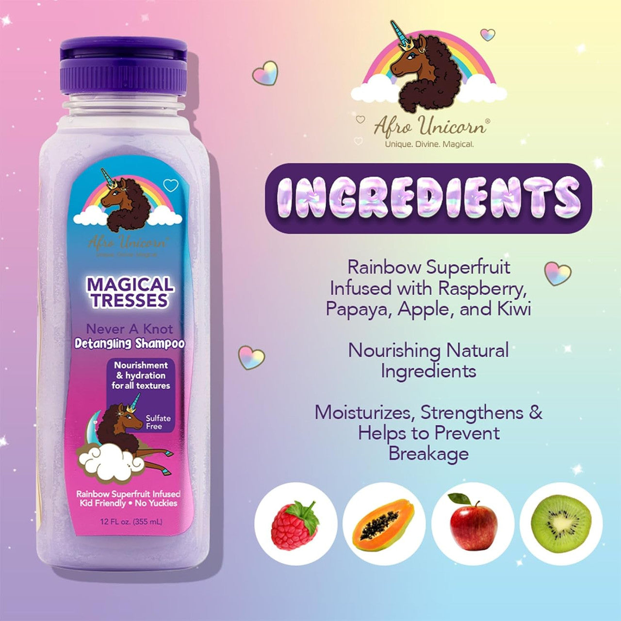 AFRO UNICORN Never A Knot Detangling Shampoo (12 oz)