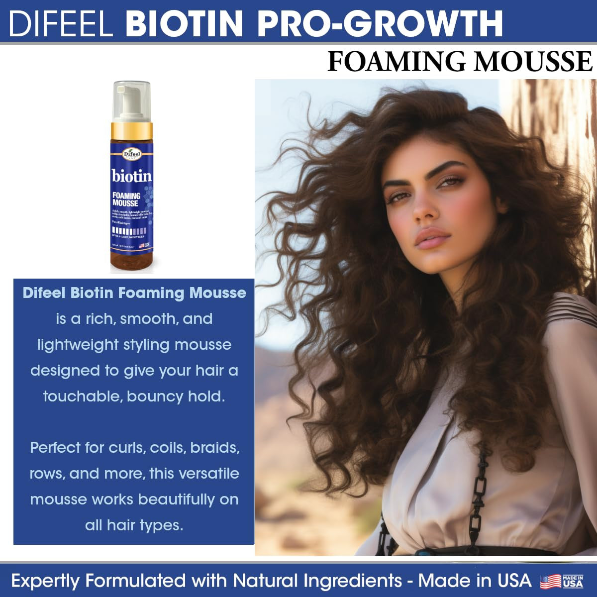 Difeel Biotin Foaming Mousse (8oz)