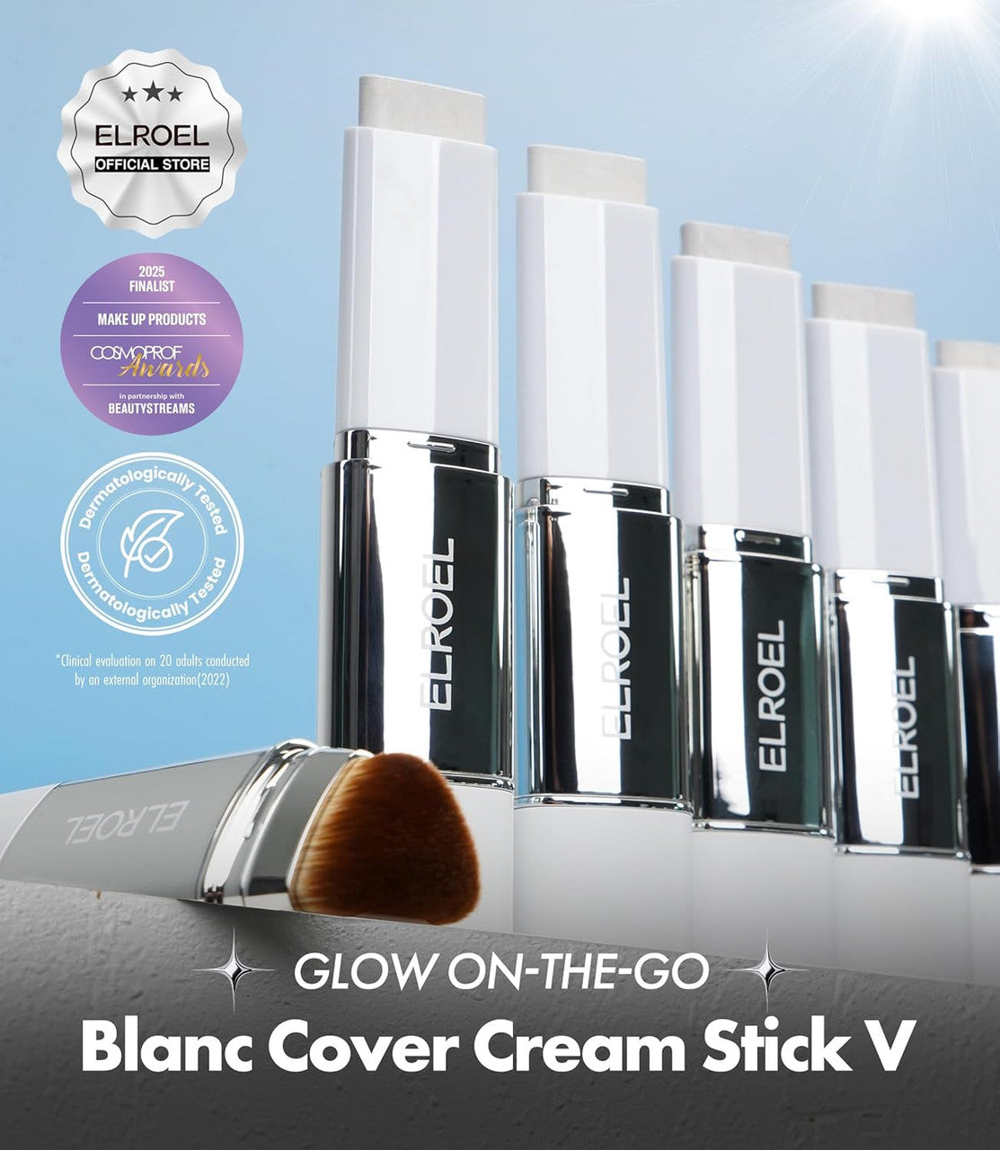 ELROEL Blanc Cover Cream Stick V White  Korean Color-Changing Foundation